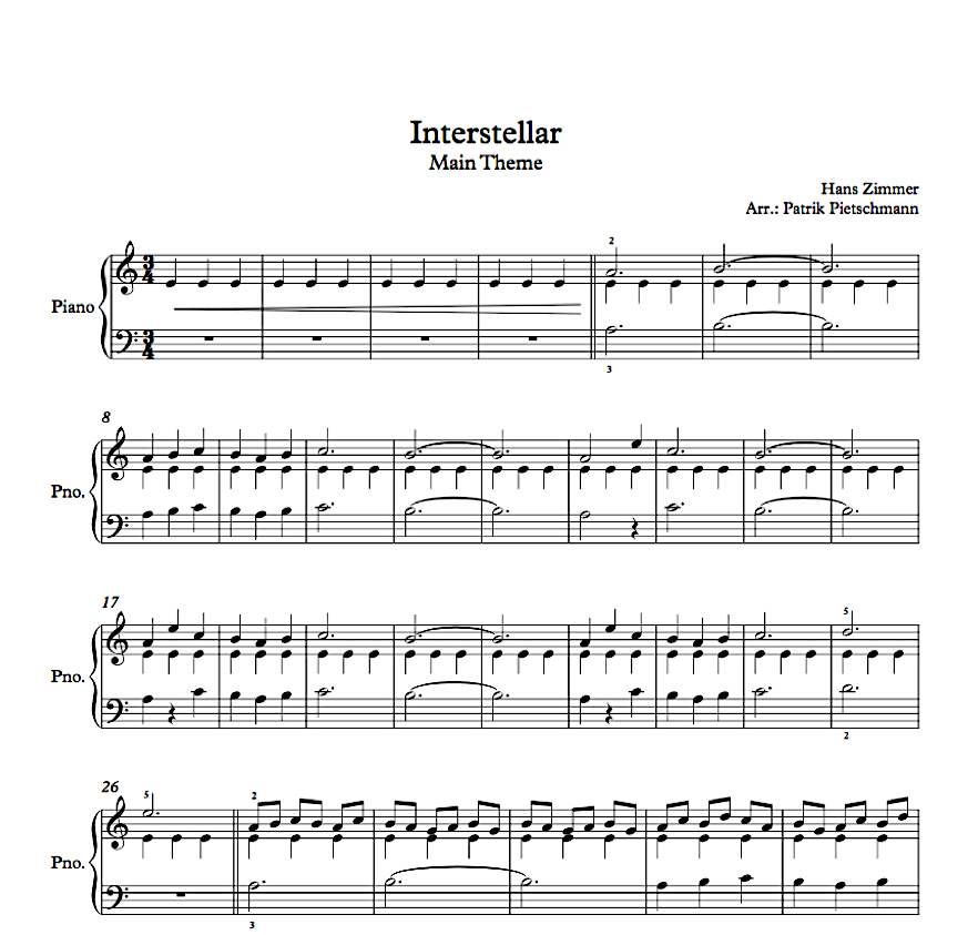 Interestellar (Main theme) frag 1