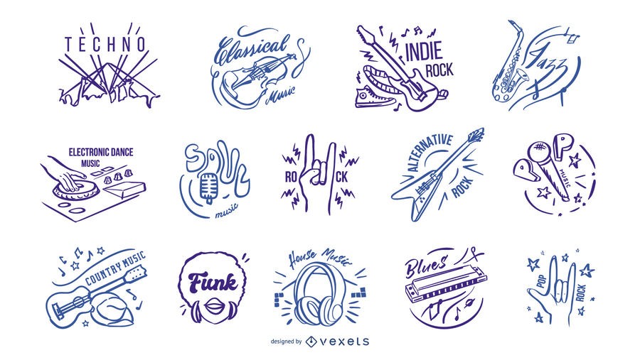 ilustracion estilos musicales