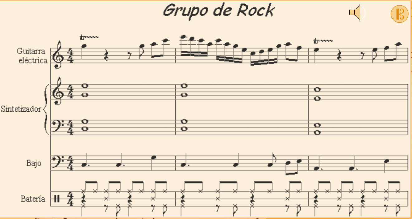partitura grupo de rock