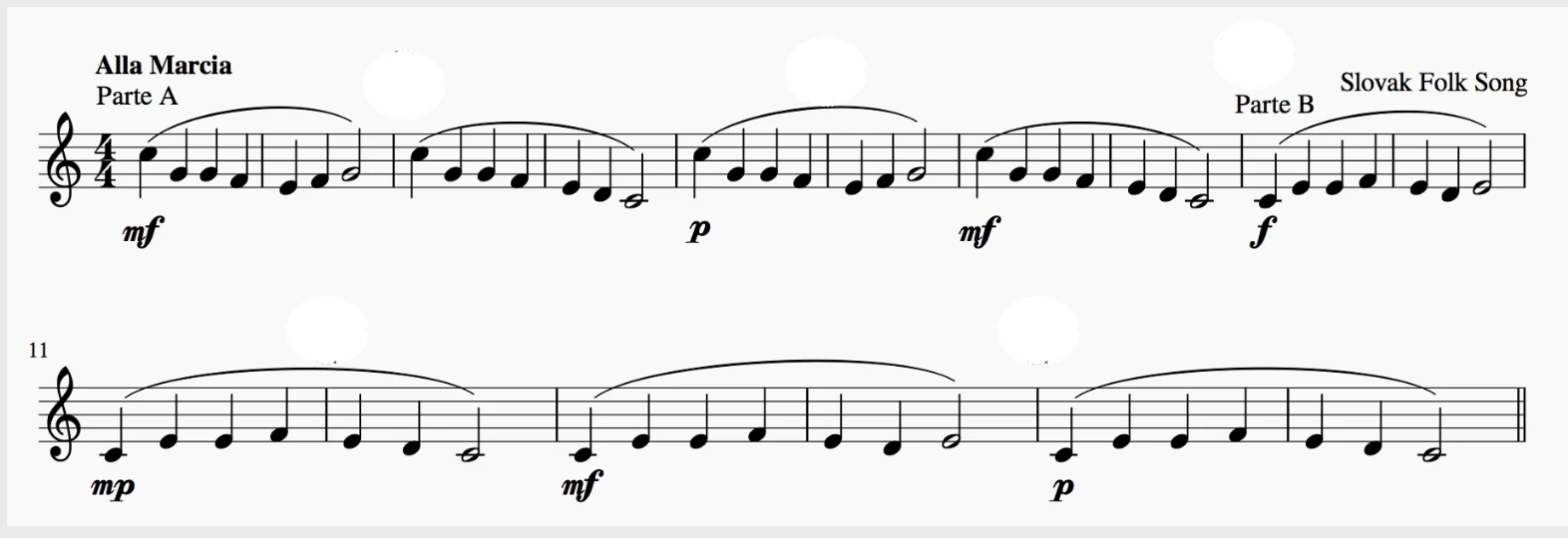 Folk Slovak con forma binaria